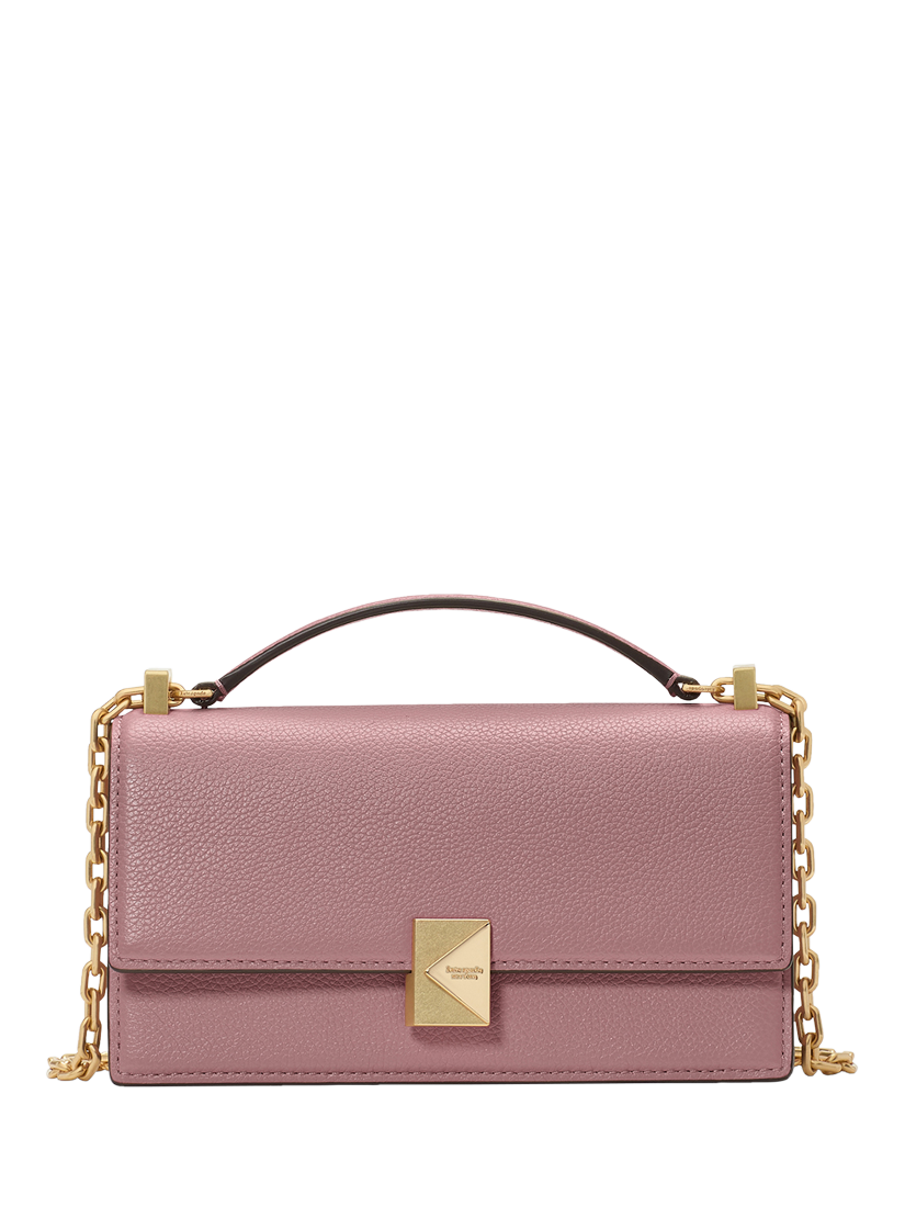 kate spade new york Deco Leather Mini Crossbody Bag, Dusk Rose