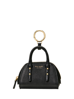kate spade new york Leather Mini Carryall Bag Charm, Black, Black