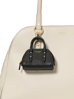 kate spade new york Leather Mini Carryall Bag Charm, Black - view 2, Black