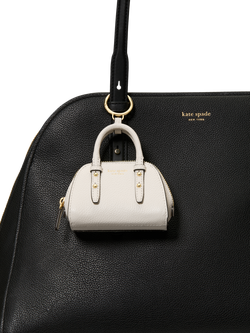 kate spade new york Leather Mini Carryall Bag Charm, Cashew Milk - view 2, Cashew Milk