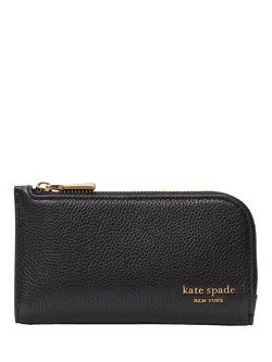kate spade new york Devin Slim Leather Wallet, Black, Black