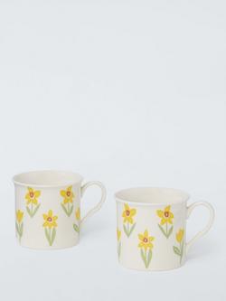 John Lewis Easter Daffodil Stoneware Mugs & Melamine Tray Set, Yellow/White - view 2, Multi
