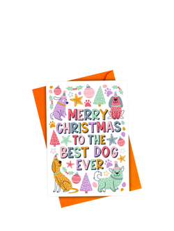 Scoff Paper Dog Christmas Card, Multi