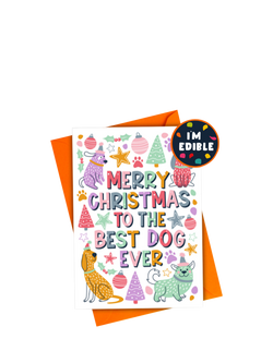 Scoff Paper Dog Christmas Card - view 2, Multi