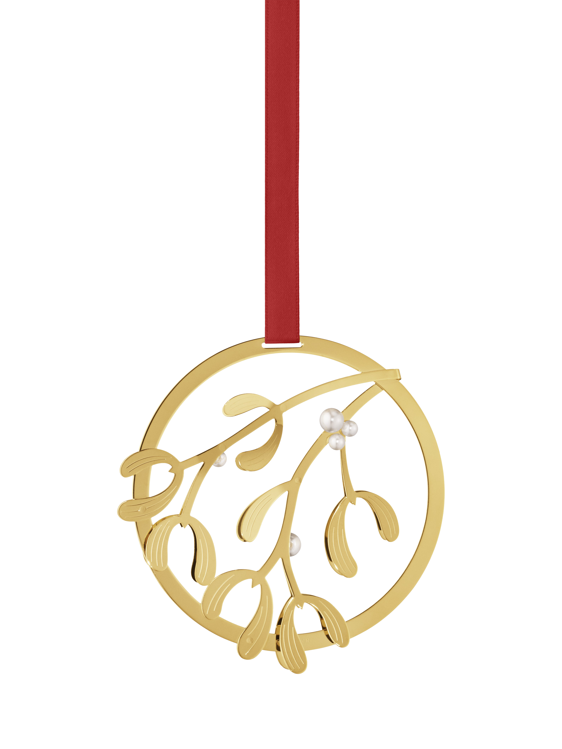 Georg Jensen Mistletoe Christmas Tree Decoration, Gold