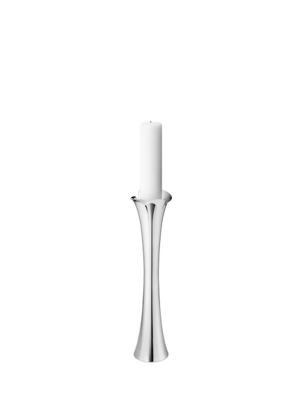 Georg Jensen Bloom Stainless Steel Floor Candle Holder, H50cm, Silver, Silver