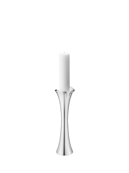 Georg Jensen Bloom Stainless Steel Floor Candle Holder, H40cm, Silver, Silver