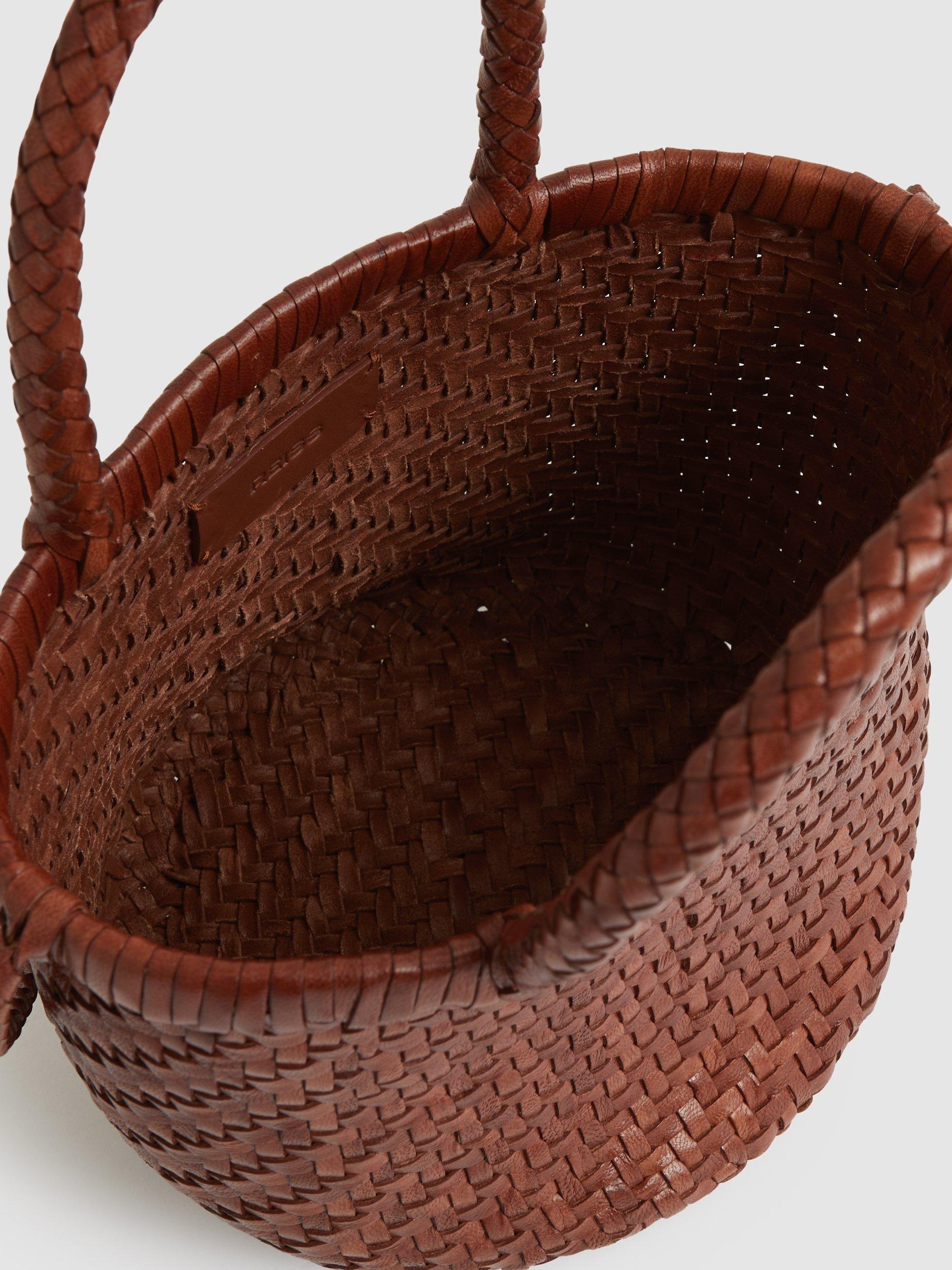 Product image 5 of 5, which shows Reiss Nia Leather Tote Bag, Tan