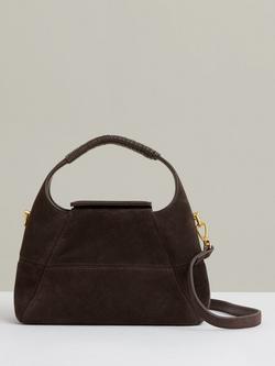 Reiss Octavia Suede Grab Bag, Chocolate