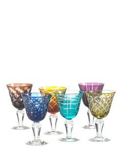 pols potten Cuttings Wine Glass, Set of 6, 250ml, Multi, Multi