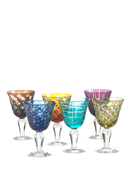pols potten Cuttings Wine Glass, Set of 6, 250ml, Multi, Multi