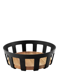Eva Solo Nordic Kitchen Bread Basket with Bamboo Base, Black/Natural, Natural