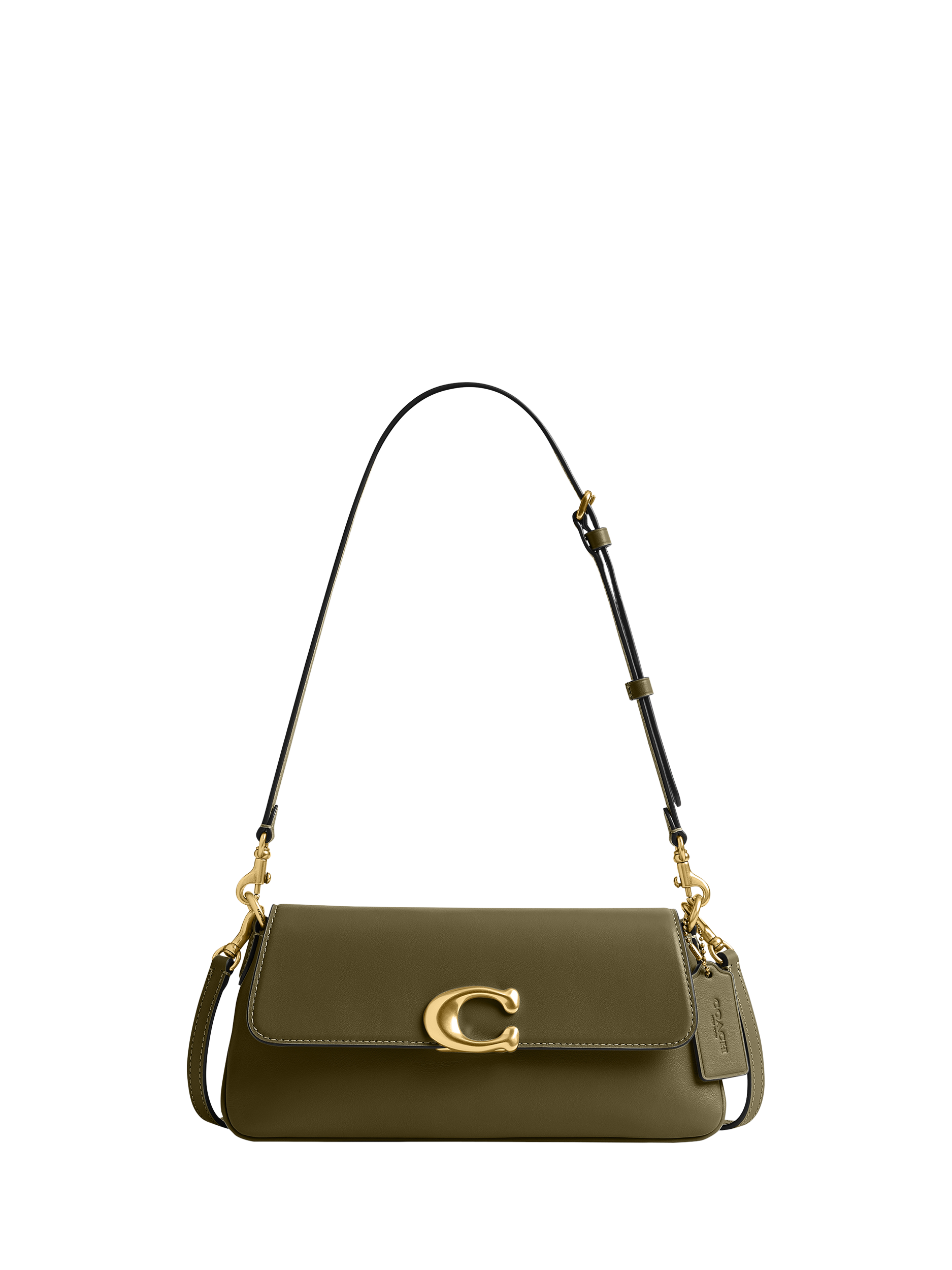 Product image 1 of 6, which shows Coach Jet Leather Shoulder Bag, B4/Olive