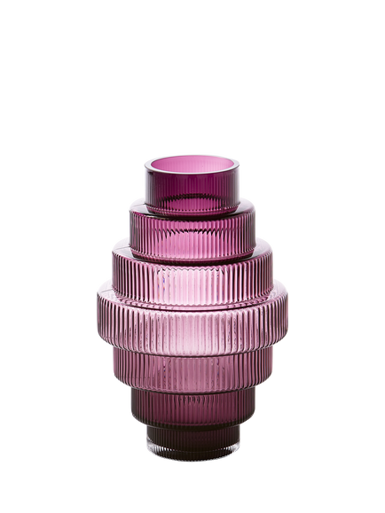 pols potten Steps Glass Vase, H30cm, Purple, Purple