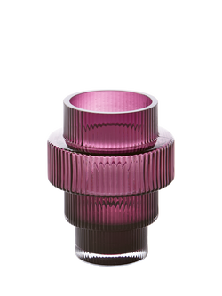 pols potten Steps Glass Candle Holder, Purple, Purple