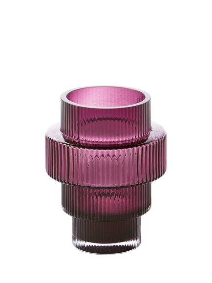pols potten Steps Glass Candle Holder, Purple, Purple