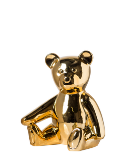 pols potten Teddy Earthenware Moneybox, Gold, Gold