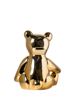 pols potten Teddy Earthenware Moneybox, Gold - view 2, Gold