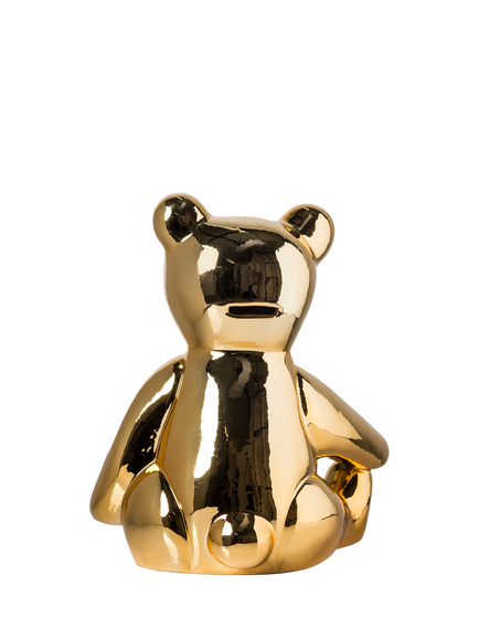 pols potten Teddy Earthenware Moneybox, Gold - view 2, Gold