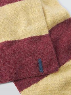 John Lewis Closed Loop Initiative Recycled Wool Striped Scarf - view 2, Red/ Yellow