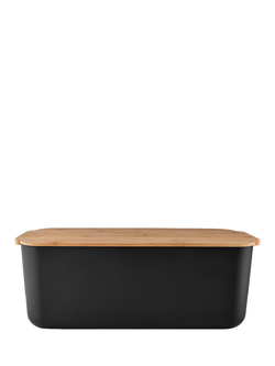 Eva Solo Bamboo Lid Bread Bin, Black, Black