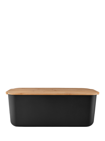 Eva Solo Bamboo Lid Bread Bin, Black, Black