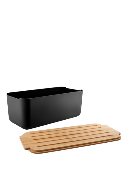 Eva Solo Bamboo Lid Bread Bin, Black - view 2, Black