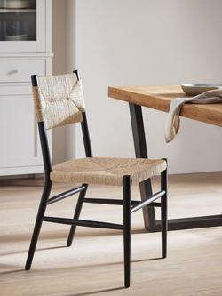 John Lewis Willow Woven Dining Chair, Black - view 2, Black