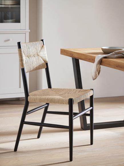 John Lewis Willow Woven Dining Chair - view 2, Black