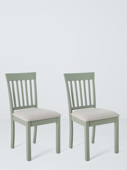 John Lewis Wilton Slatted Dining Chair, Set of 2, Sage Green