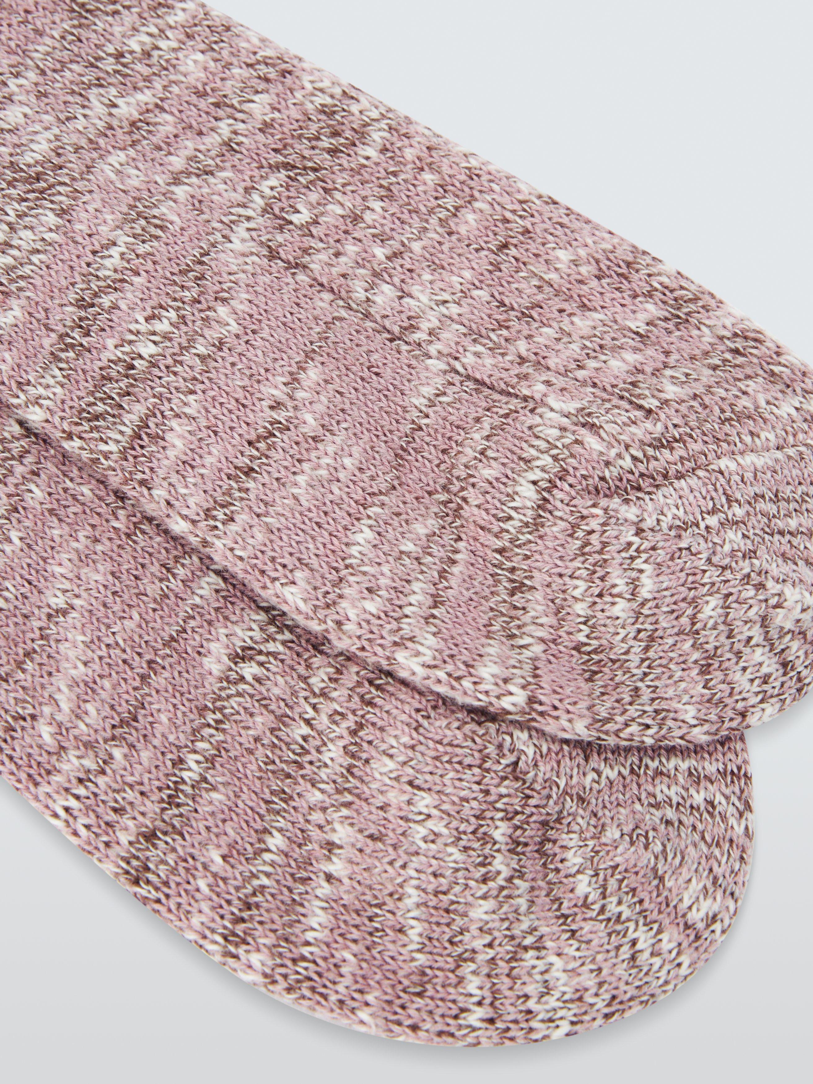 Product image 2 of 2, which shows John Lewis Melange Knee High Socks, Pink