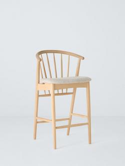 John Lewis Kinross II Bar Chair, Oak/Upholstered Seat, Oak