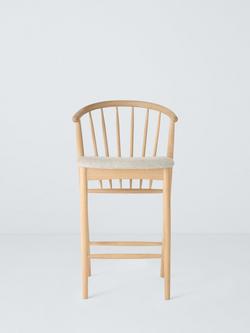 John Lewis Kinross II Bar Chair, Oak/Upholstered Seat - view 2, Oak