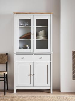 John Lewis Wilton Display Cabinet, Linen - view 2, Linen