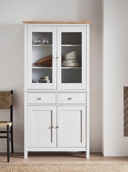 John Lewis Wilton Display Cabinet, Linen - view 2, Linen