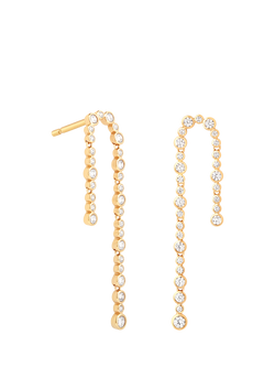 Astrid & Miyu Gleam Crystal Drop Stud Earrings, Gold Multi