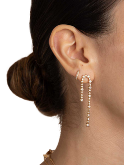 Astrid & Miyu Gleam Crystal Drop Stud Earrings - view 2, Gold Multi