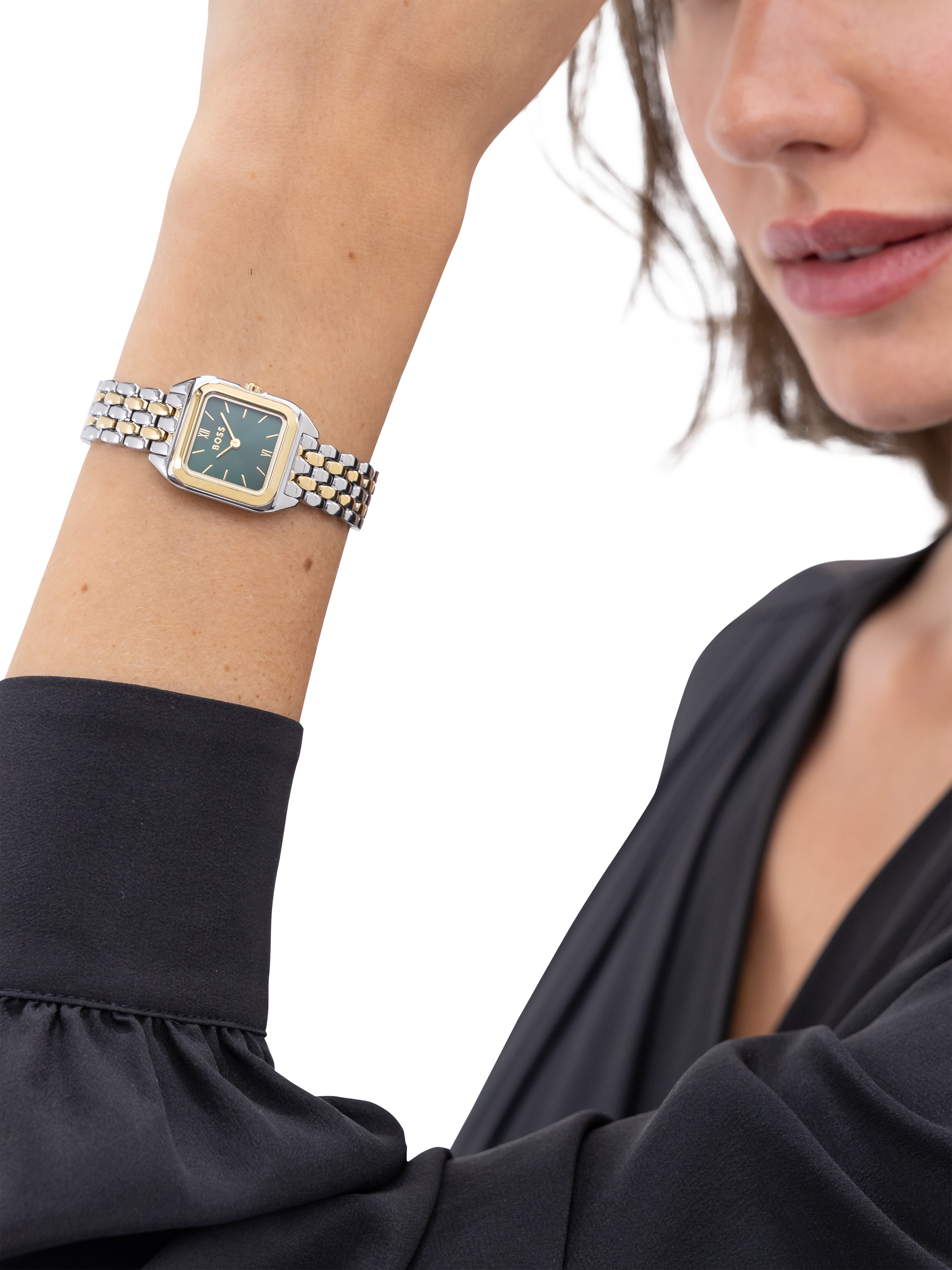 HUGO BOSS 1502822 Women's Mae Petite Bracelet Strap Watch, Bi-colour