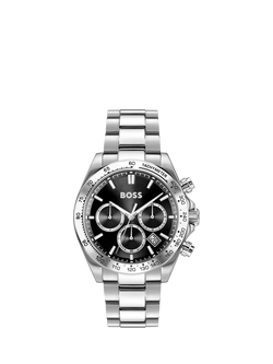 HUGO BOSS 1514267 Men's Chronograph Bracelet Strap Watch, Silver, Silver