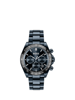 HUGO BOSS 1514270 Men's Hero Chronograph Bracelet Watch, Blue, Blue