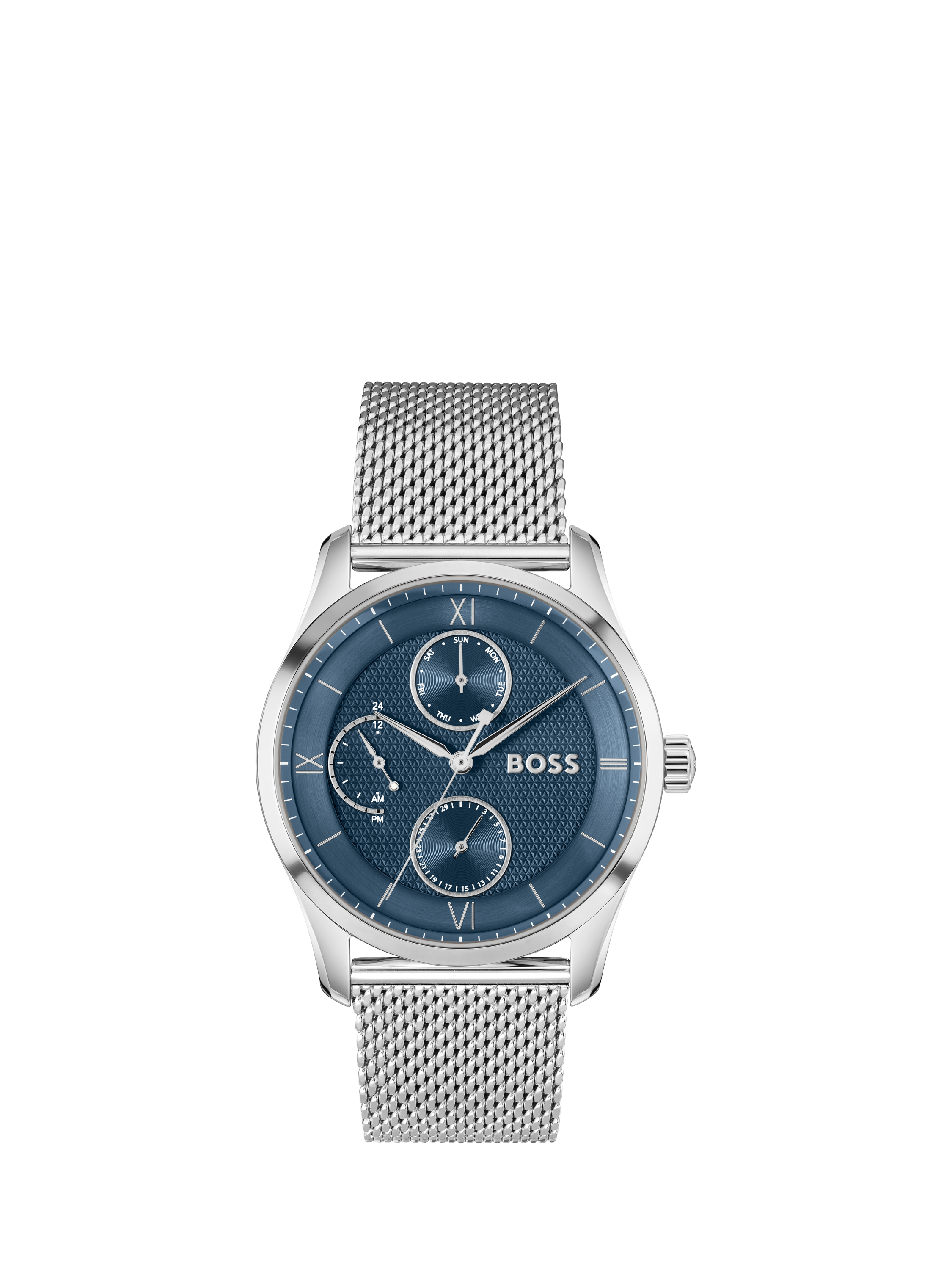 Product image 1 of 7, which shows HUGO BOSS 1514276 Men's Principle Master Mesh Strap Watch