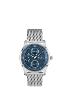 HUGO BOSS 1514276 Men's Principle Master Mesh Strap Watch, Brown