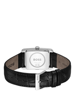 HUGO BOSS 1514277 Men's Principle Dress Leather Strap Watch, Black - view 2, Black