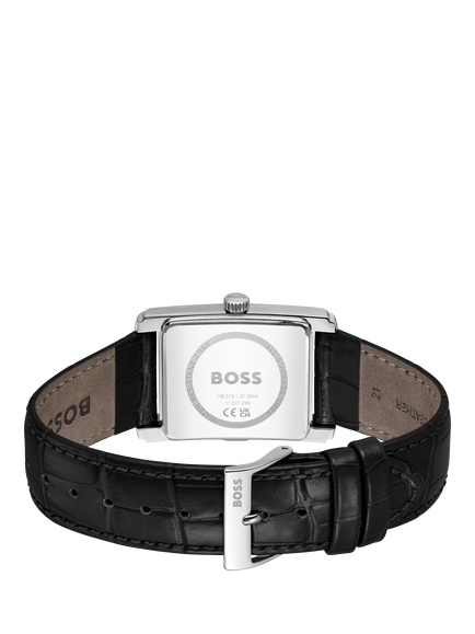 HUGO BOSS 1514277 Men's Principle Dress Leather Strap Watch, Black - view 2, Black