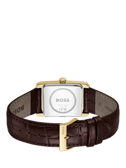 HUGO BOSS 1514300 Men's Principle Dress Leather Strap Watch, Brown - view 2, Brown