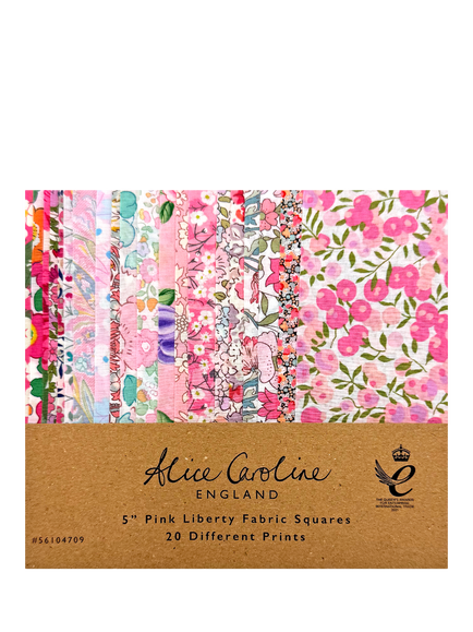 Alice Caroline Liberty Fabric Tana Lawn® Charm Squares, Pink, Pack of 20, Multi