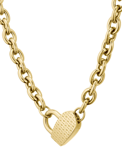 HUGO BOSS Dinya Monogram Heart Necklace, Silver