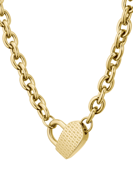 HUGO BOSS Dinya Monogram Heart Necklace, Silver