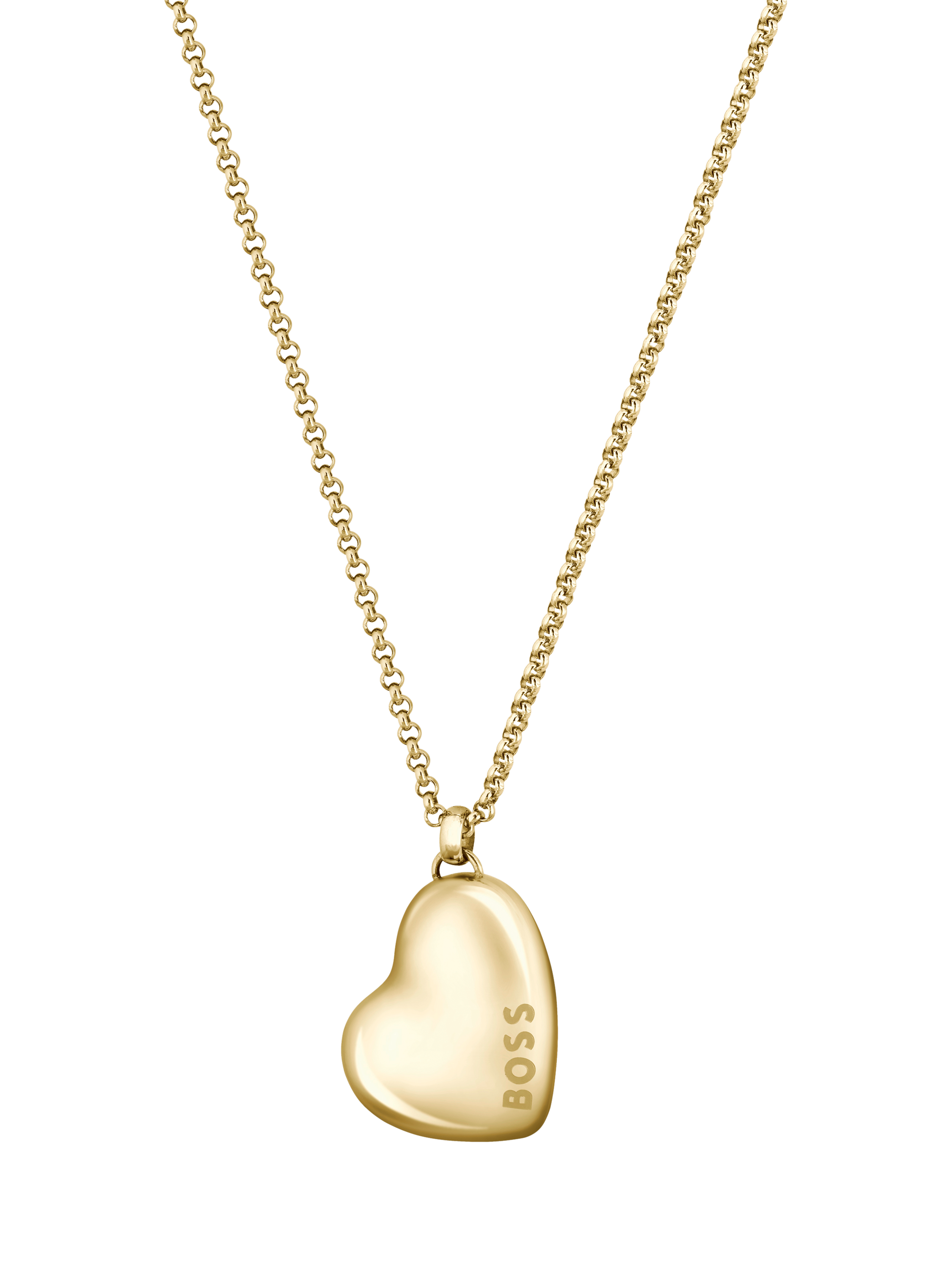 Product image 1 of 4, which shows HUGO BOSS Honey Heart Charm Necklace, Gold