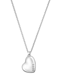 HUGO BOSS Honey Heart Charm Necklace, Silver